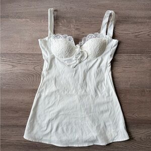 White Lace Trim Dress